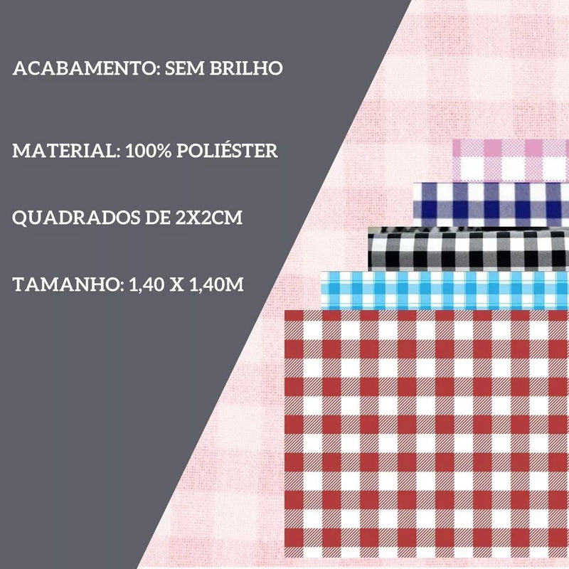 Toalha De Mesa Xadrez Quadrada 4 Lugares Para Piquenique